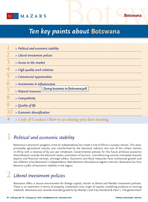 Doing business in Botswana